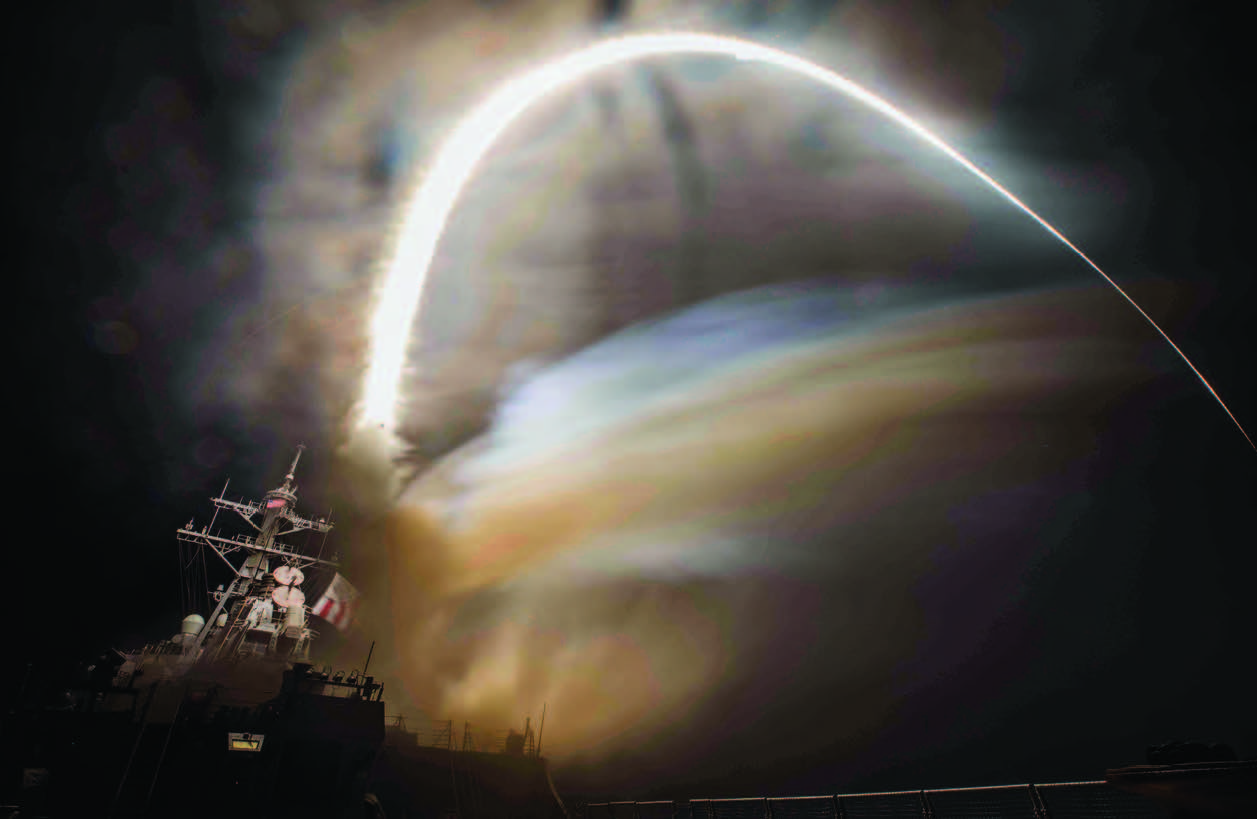 Guided-missile destroyer USS Carney launches land attack missiles while operating in U.S. Naval Central Command area of operations, February 3, 2024 (U.S. Navy/Aaron Lau)